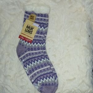 Muk Luks Winter Violet Cabin Socks for Women